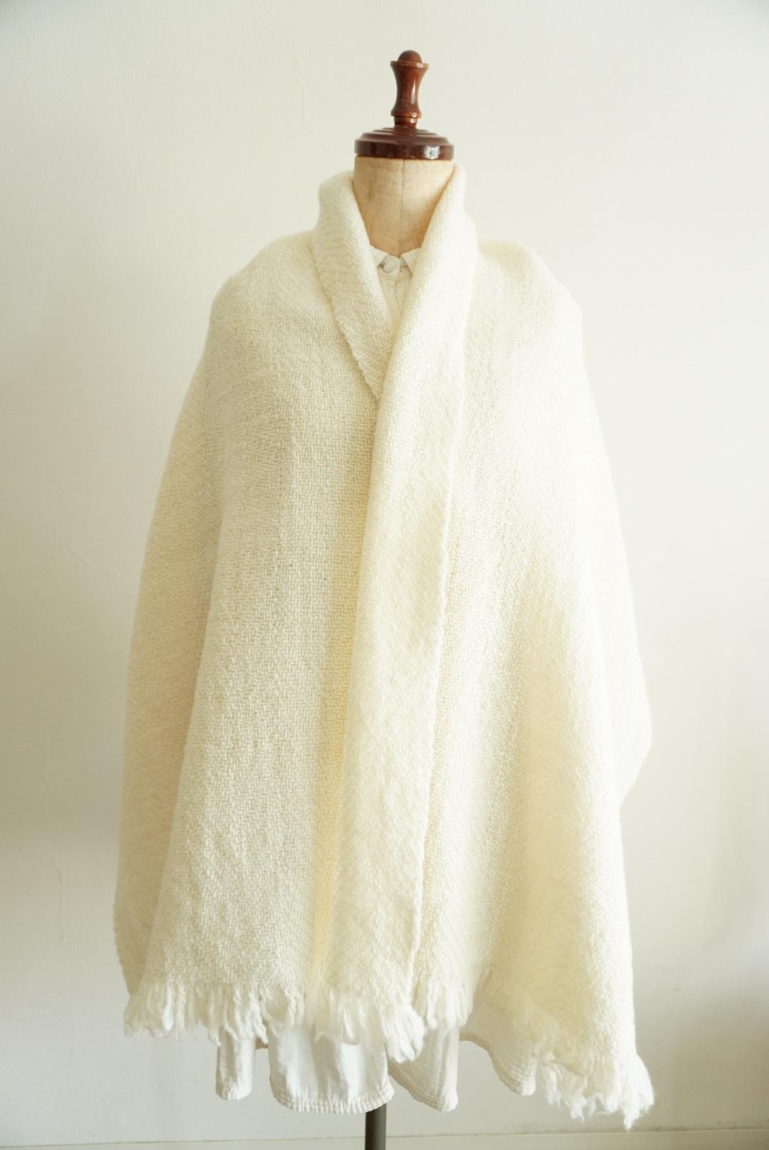 ●O様注文品●Herring bone ショール　生クリーム色 | 5枚目