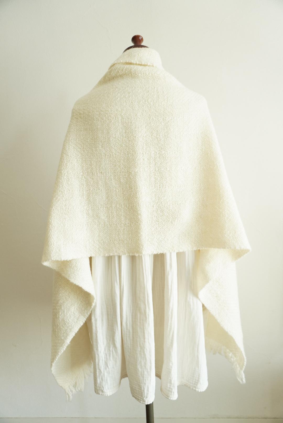 ●O様注文品●Herring bone ショール　生クリーム色 | 4枚目
