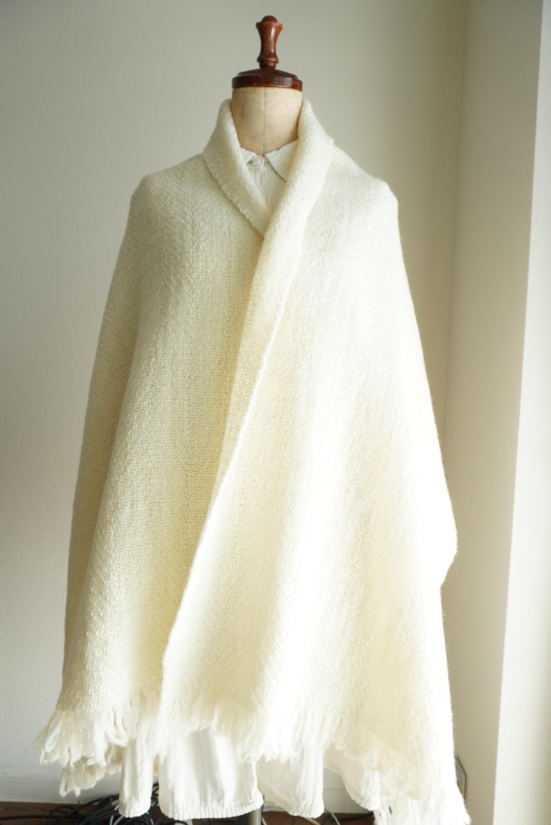 ●O様注文品●Herring bone ショール　生クリーム色 | 3枚目