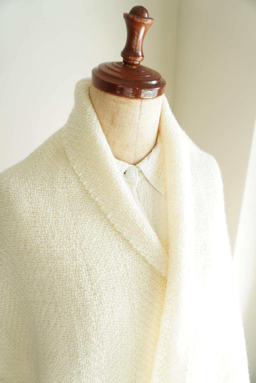 ●O様注文品●Herring bone ショール　生クリーム色