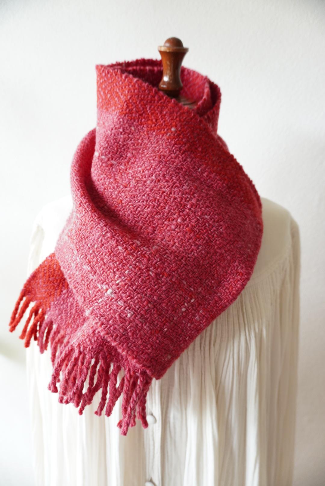 Herring boneマフラー　赤紫蘇