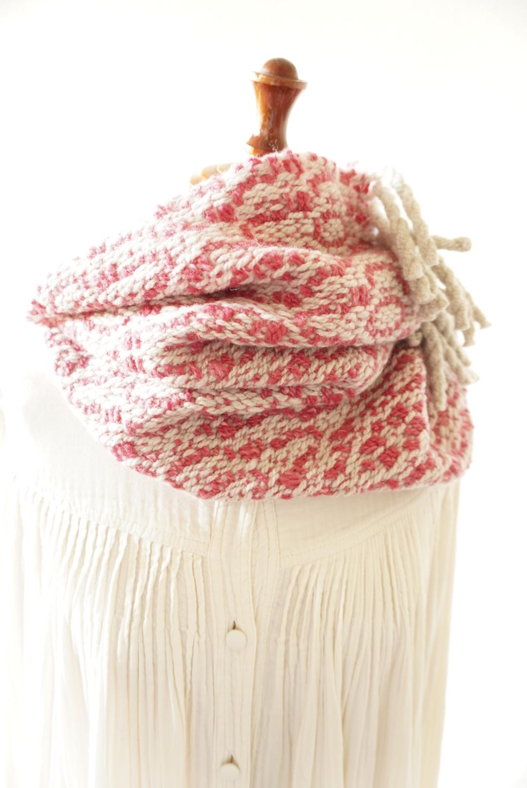 Overshotスヌード　みょうが×ナチュラルライトグレー