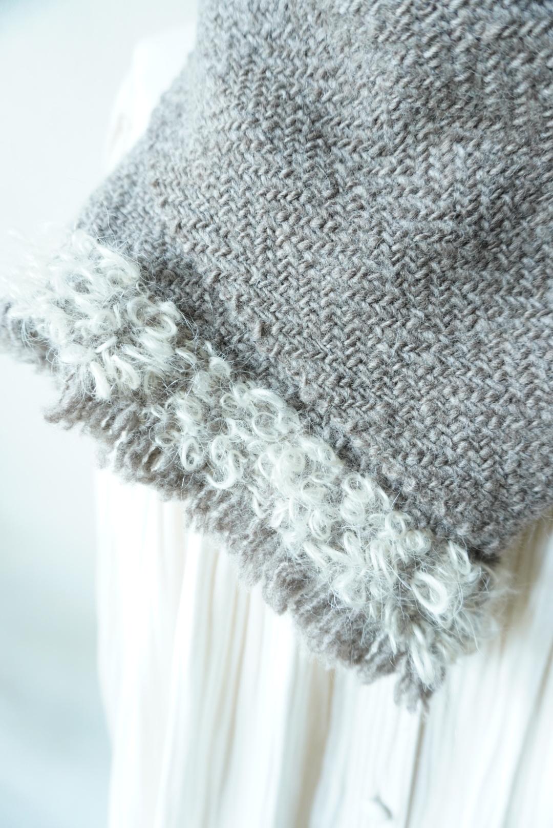 herring boneマフラー　ふわふわ　ナチュラルグレー