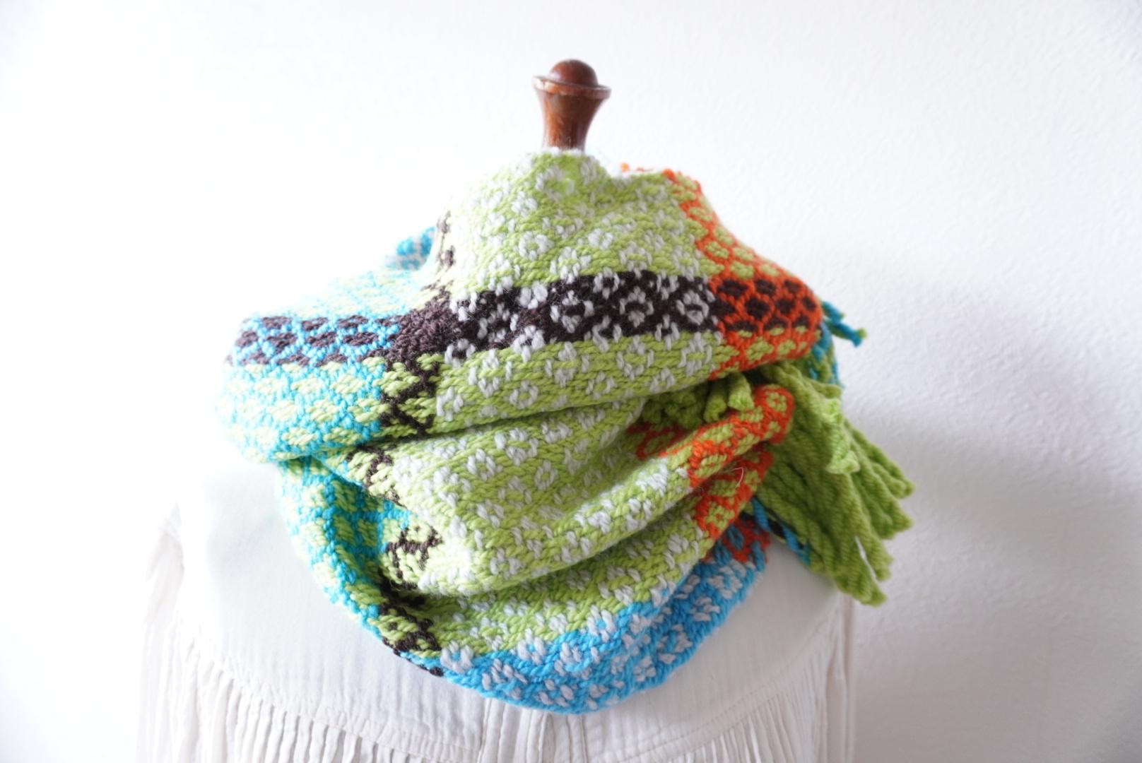 rose pathスヌード　きみどりチェック