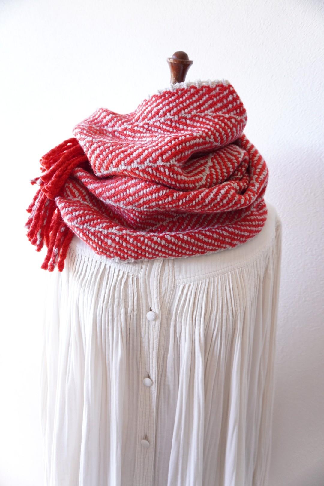 <再販>^Herring boneスヌード　朱色